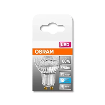 Osram Star PAR16 üveg ház/6,9W/575lm/4000K/GU10/230V/36fok/83lm/W LED spot izzó