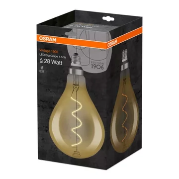 Osram Vintage átlátszó üveg búra/5W/300lm/2000K/E27 LED körte izzó