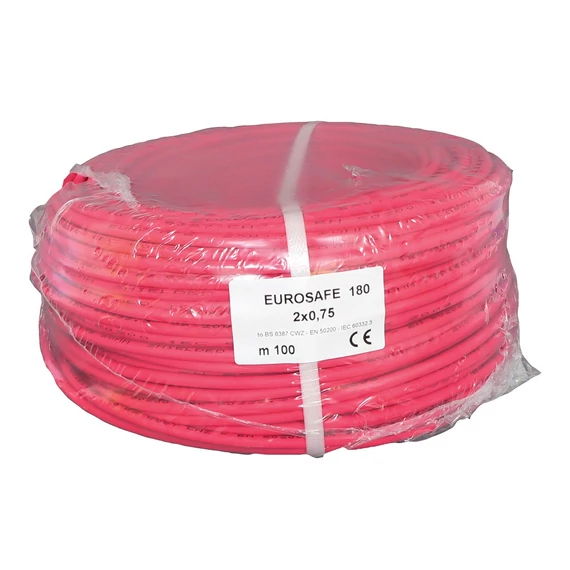 Honnor Security 2x0.75R.180 2-eres, 0,75mm2 névleges keresztmetszet, tömör réz erek, piros, lángálló kábel halogénmentes