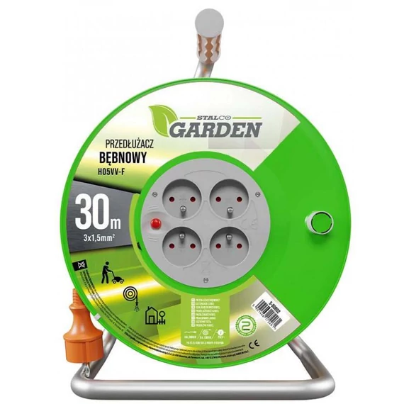 Kábeldob, 4x2p+Z, 10A, 2300W, 3x1mm H05VV-F, STAND