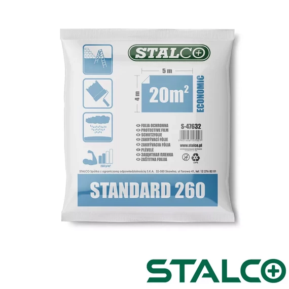 STALCO Takarófolia 4 x 5 m, HDPE, 60 g, vékony