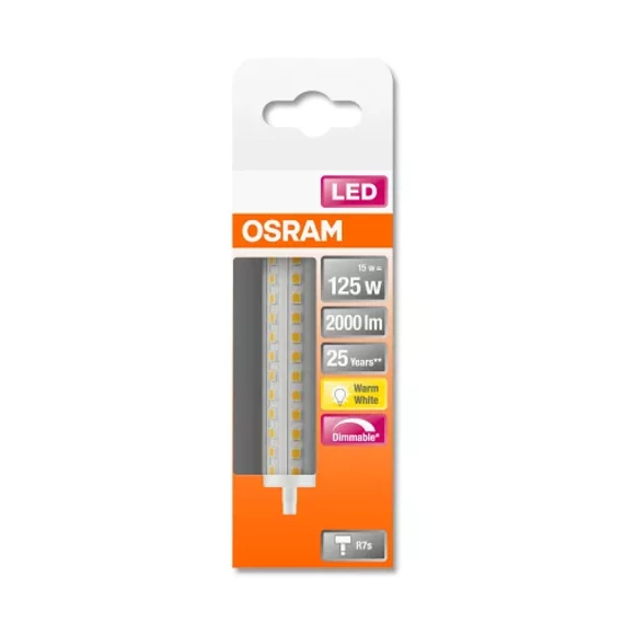 Osram Superstar műanyag búra/15W/2000lm/2700K/R7s dimmelhető LED ceruza izzó