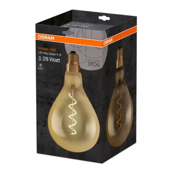 Osram Vintage átlátszó üveg búra/5W/110lm/1800K/E27 LED körte izzó