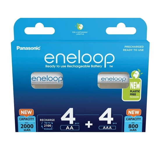 Panasonic Eneloop BK-KJMCDE44E AA 2000mAh ceruza + AAA 800mAh mikro ceruza akku 4+4db/csomag