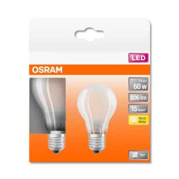 Osram Star matt üveg búra/7W/806lm/2700K/E27 LED gömb izzó