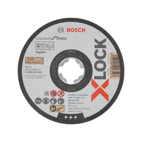 PHOBEX BOSCH VÁGÓKORONG FÉMRE 125X1,0X22,2 INOX