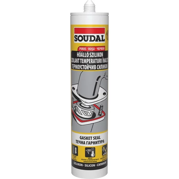 SOUDAL HŐÁLLÓ SZILIKON 285 FOK SEAL PIROS 310 ML.