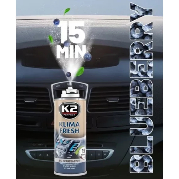 K2 klímatisztító spray 150ml (bomba) BLUEBERRY
