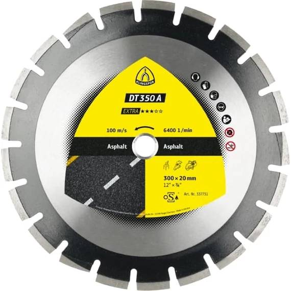 KLINGSPOR GYÉMÁNT VÁGÓKORONG DT350 A 350MM SZEGMEN