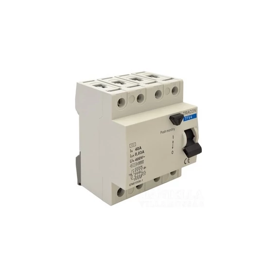 Tracon TFV4-25030 4 pólusú 25A 30mA 6kA AC áram-védőkapcsoló
