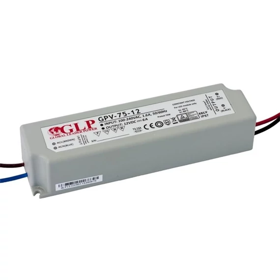 GLP GPV-75-12 72W 12V 6A IP67 LED tápegység
