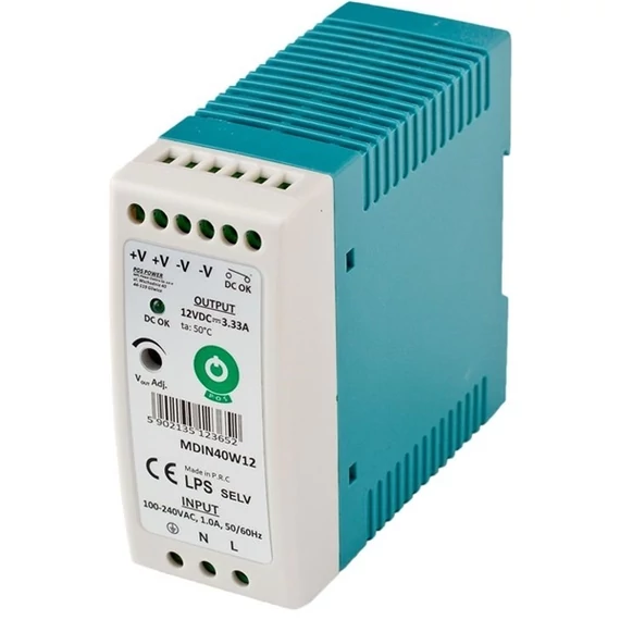 POS POWER MDIN40W12 12V/3,33A 40W DIN sínre szerelhető LED tápegység