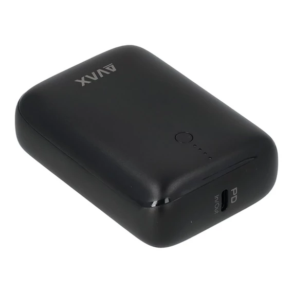 AVAX PB105B MINI 10000mAh Type C/PD 20W+QC 22.5W gyorstöltő fekete power bank