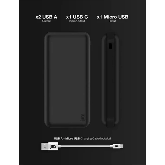 Juice JUI-PBANK-5-ECO-BLK ECO 5 15000mAh 15W fekete power bank