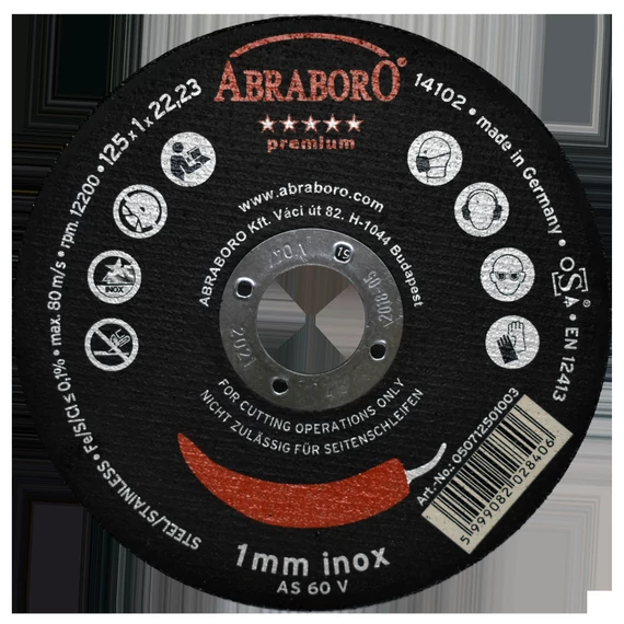 ABR.CHILI INOX PREMIUM VÁGÓKORONG 125x1,0x22,23