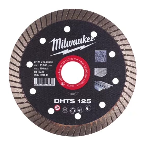 MILWAUKEE Gyémánt vágótárcsa DHTS 125 x 22,2 mm